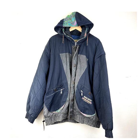 VTG 90s Bad Guys Jacket Special Effects Thrill Seekers Snowboard Mens Large - Picture 2 of 13